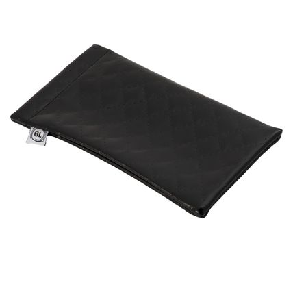 Faux Leather Snap Top Glasses Sunglasses Case Holder Pouch (Black)