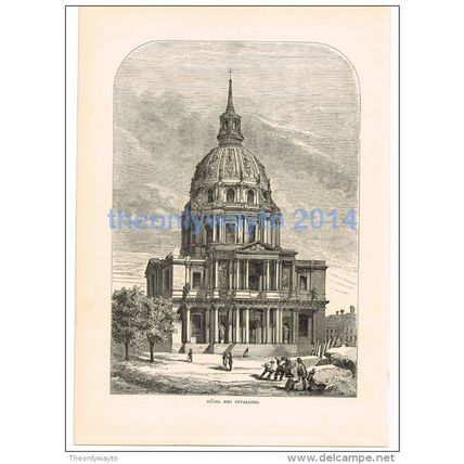 HOTEL DES INVALIDES, PARIS, FRANCE, BOOK ILLUSTRATION, 1880