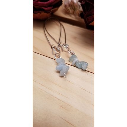 Handmade Aqua Chip Earrings