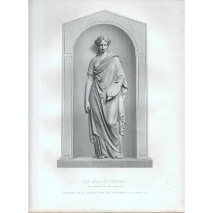MUSE OF PAINTING 1866 Richard Austin Artlett - John Henry Foley ENGRAVING