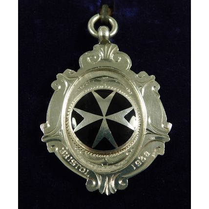 Solid Silver Enamel Albert Chain Fob Medal St John Ambulance Beavis Cup 1937