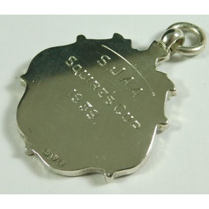 Vintage Solid Silver Enamel Albert Chain Fob Medal St John Ambulance Squires Cup