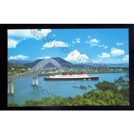 LS2669 - Cunard Liner - Queen Mary - bt.1936 - Bridge of the Americas - postcard