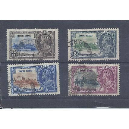 Hong Kong stamps. 1935 GV Silver Jubilee used. SG 133 - 136 CV £55 (P677)
