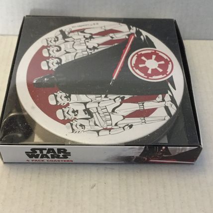 NEW Star Wars Round 4'' 4PK Coasters