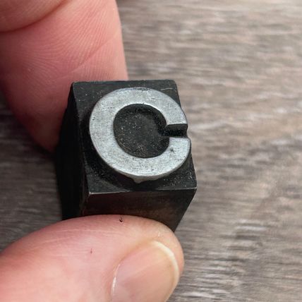 Letterpress letter C 14mm Hot Metal Type Linotype Printing Font Display Gift GC