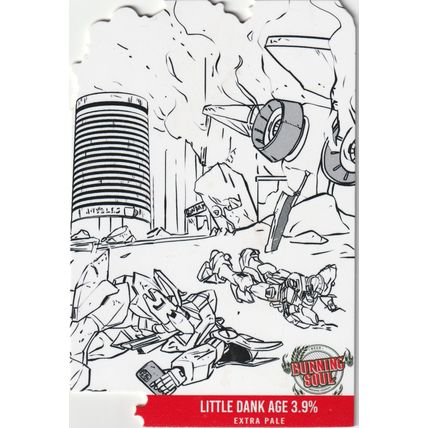 UNUSED PUMP CLIP FRONT - BURNING SOUL BREWING - LITTLE DARK AGE EXTRA PALE