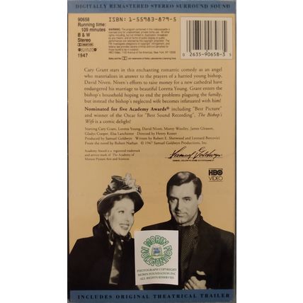 NEW SEALED THE BISHOP'S WIFE VHS VIDEOTAPE STARS CARY GRANT & LORETTA YOUNG