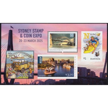 AUSTRALIA: SYDNEY STAMP & COIN EXPO, MARCH 2025, MNH MINIATURE SHEET.