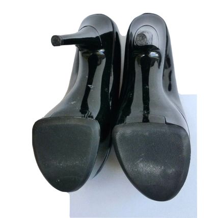 Black Stilettos Platforms Patent Leather NITE LIFE Shoes 39.5 / 6.5 UK