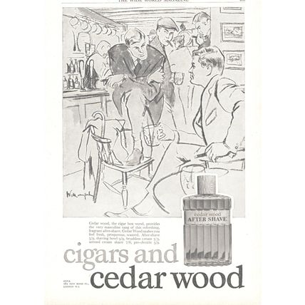 CEDAR WOOD AFTER SHAVE (Cigars) :- Original Vintage 1961 Advert <> UK-POST FREE
