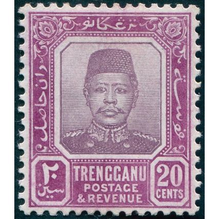 Trengganu 1910 20c dull & bright purple SG11 unused