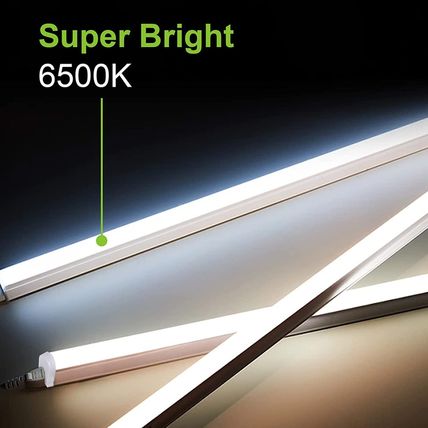 Hykolity 6 Pack LED Shop Light 4FT, T5 Integrated Single Fixture, 22W, 2200Lm, 6