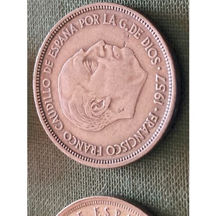 Umlaufmünze Spanien 25 Pesetas 1957 im Stern 64