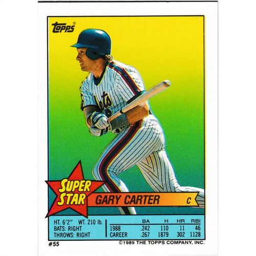 1989 Topps Yearbook Stickers - #55 - Gary Carter Stickercard