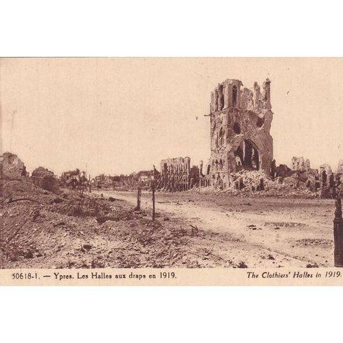 Ypres Les Halles Aux Draps En 1919 War Damage Postcard (WD107)