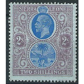 Sierra Leone 1912 SG125 2/- Blue & Purple/Blue (rems) Mounted Mint ... .