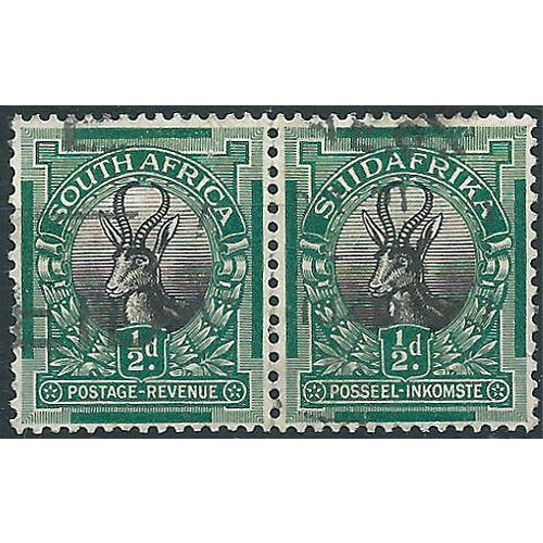 South Africa 1926 SG30 1/2d Black & Green PAIR Fine Used .. ..