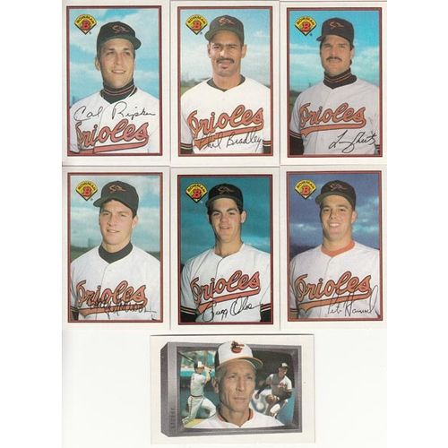 1989 Bowman Baltimore Orioles team set 19 cards- 2 Ripken, Olson RC, Anderson RC