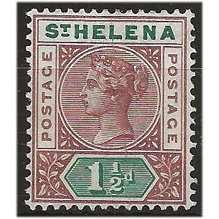 St Helena 1890 SG48 1 1/2d Red-Brown & Green Wmk Crown CA Mounted Mint . ..