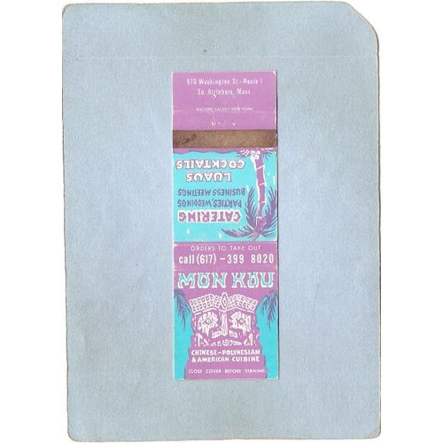 MA South Attleboro Matchcover Tiki Mon Kou Luaus Cocktails~74