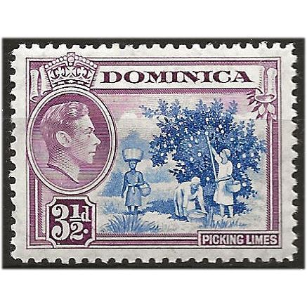 Dominica 1947 SG107a 3 1/2d Ultramarine & Purple Mounted Mint ... ..