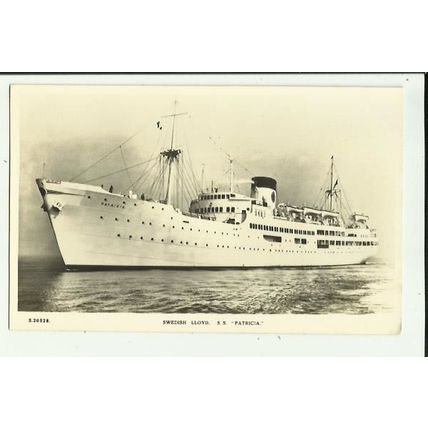 Swedish Lloyd SS PATRICIA Postcard (Bridge House S.20528)