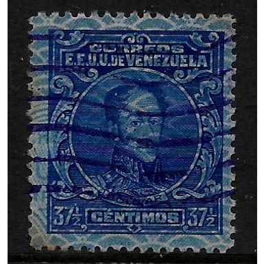 VENEZUELA 1932 37 1/2c BLUE SECURITY PAPER SIMON BOLIVAR SG 420 FINE USED#