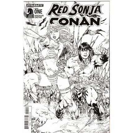 RED SONJA CONAN ISSUE ONE ( Dynamite ) B & W variant