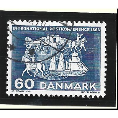 Denmark Stamp Scott #408, Used