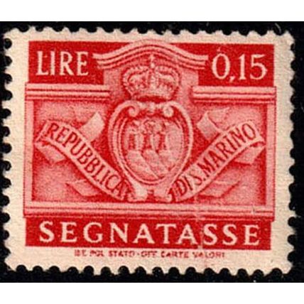 San Marino 1945 Postage Due Coat of Arms 0,15L MNG Stamp SEGNATASSE