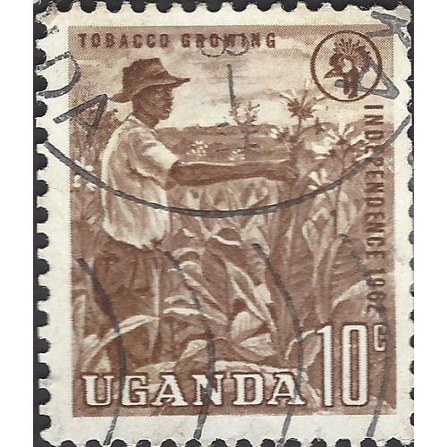 UGANDA, Agriculture, Tobacco, brown 1962, 10c