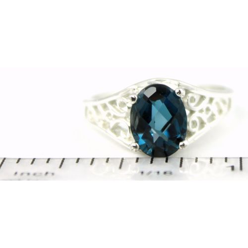 London Blue Topaz, 925 Sterling Silver Ring, SR005
