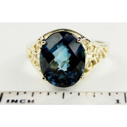 London Blue Topaz, 10KY Gold Ring, R057