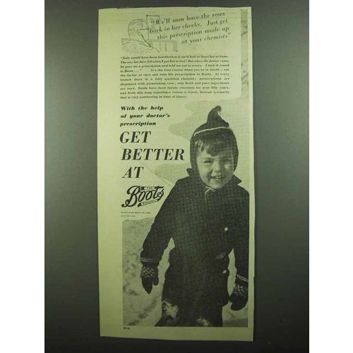 1939 Boots Drug Store Ad - Your Doctor's Prescription