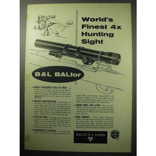 1957 Bausch & Lomb BALFor Scope Ad - World's Finest