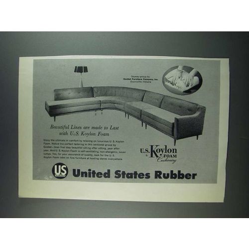 1956 U.S. Koylon Foam Cushioning Ad - Goebel Sectional
