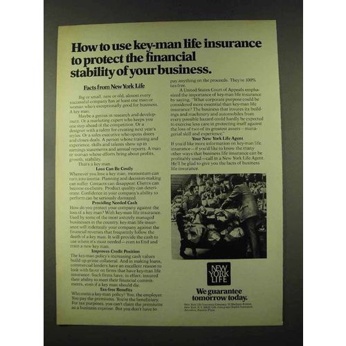 1973 New York Life Insurance Ad - Key-Man Insurance