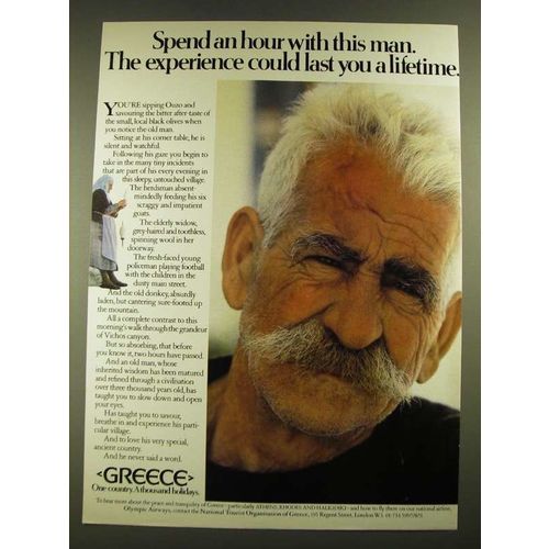 1979 Greece Tourism Ad - Spend An Hour With This Man