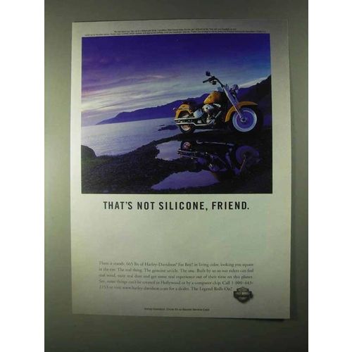 1999 Harley-Davidson Fat Boy Motorcycle Ad - Friend