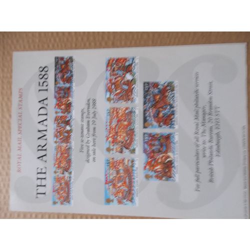 ROYAL MAIL A4 POST OFFICE POSTER 1988 THE ARMADA DRAKE SPANISH PLYMOUTH