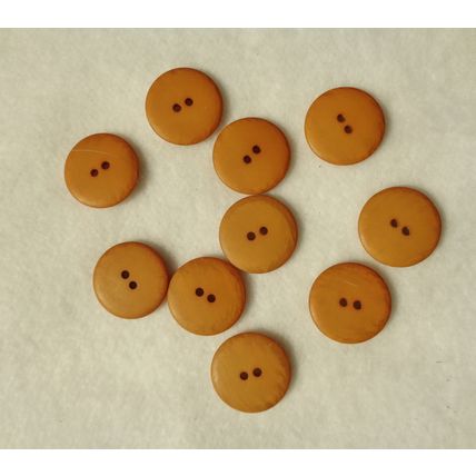 EE8 Golden Yellow Orange Round Buttons 23mm 7/8 2 Hole 10 Pieces Sewing Craft