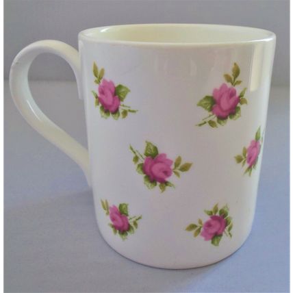 Tams Vintage Chintz Style Pink Flower Fine Bone China Mug