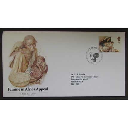 ROYAL MAIL - COMMEMORATIVE FAMINE IN AFRICA APPEAL COVER 1985 (a)