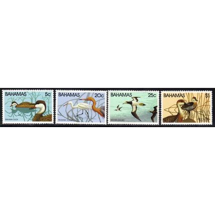 Bahamas 1981 QE2 Set Birds Wildlife 1st Series Umm SG 589 - 592 ( R324 )