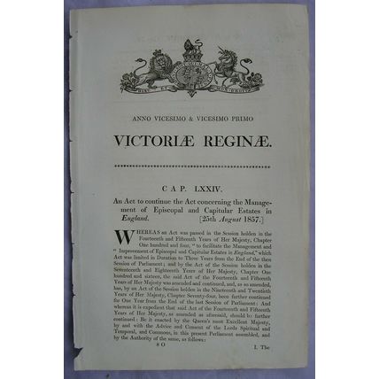 1857 Act of Parliament: Episcopal & Capitular Estates