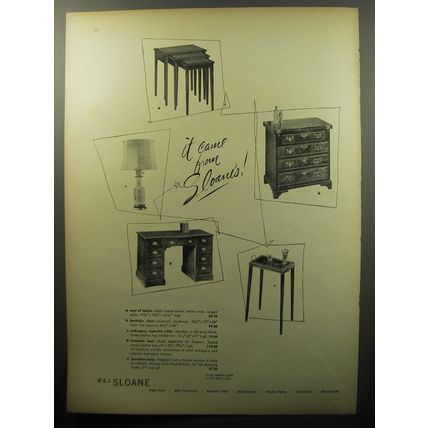 1951 W&J Sloane Furniture Ad - It came from Sloane's