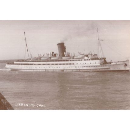 TSS Ben My Chree Ship at Ramsey Pier Douglas Isle Of Man Postcard