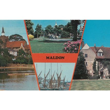 Maldon Essex Swings Park 1980s Postcard
