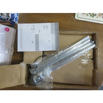 B&Q Glennon Floor Lamp Stand 42w 42 Watt Polished Metal